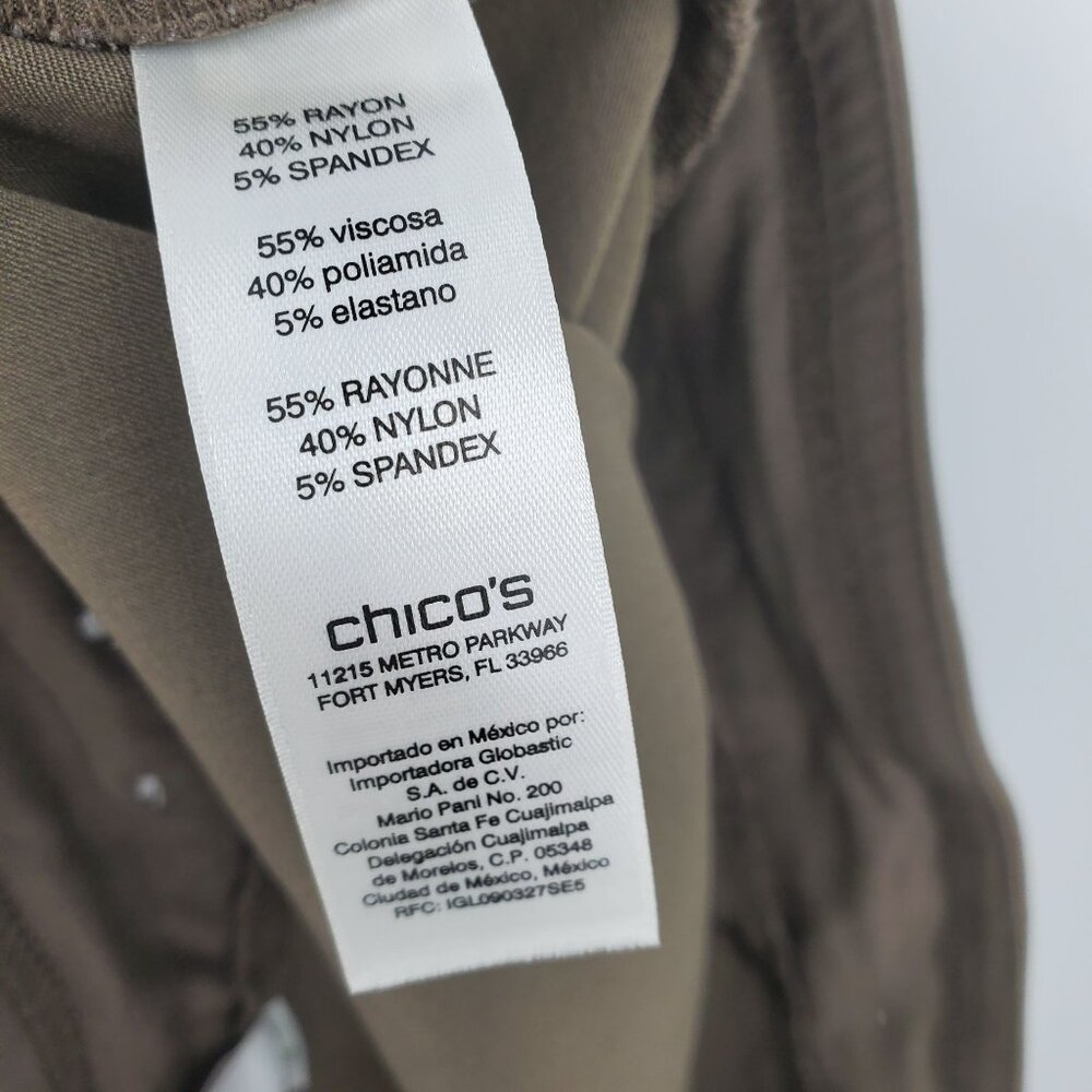 Weekends by Chico's Brown Pull On High Rise Casual Straight Leg Pants 14 - Picture 5 of 8